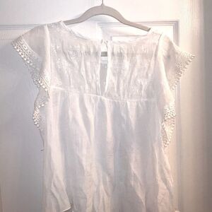 Rebellion Tops | Rebellion Boho Lace &cotton | Color: white Size: L
SAVE